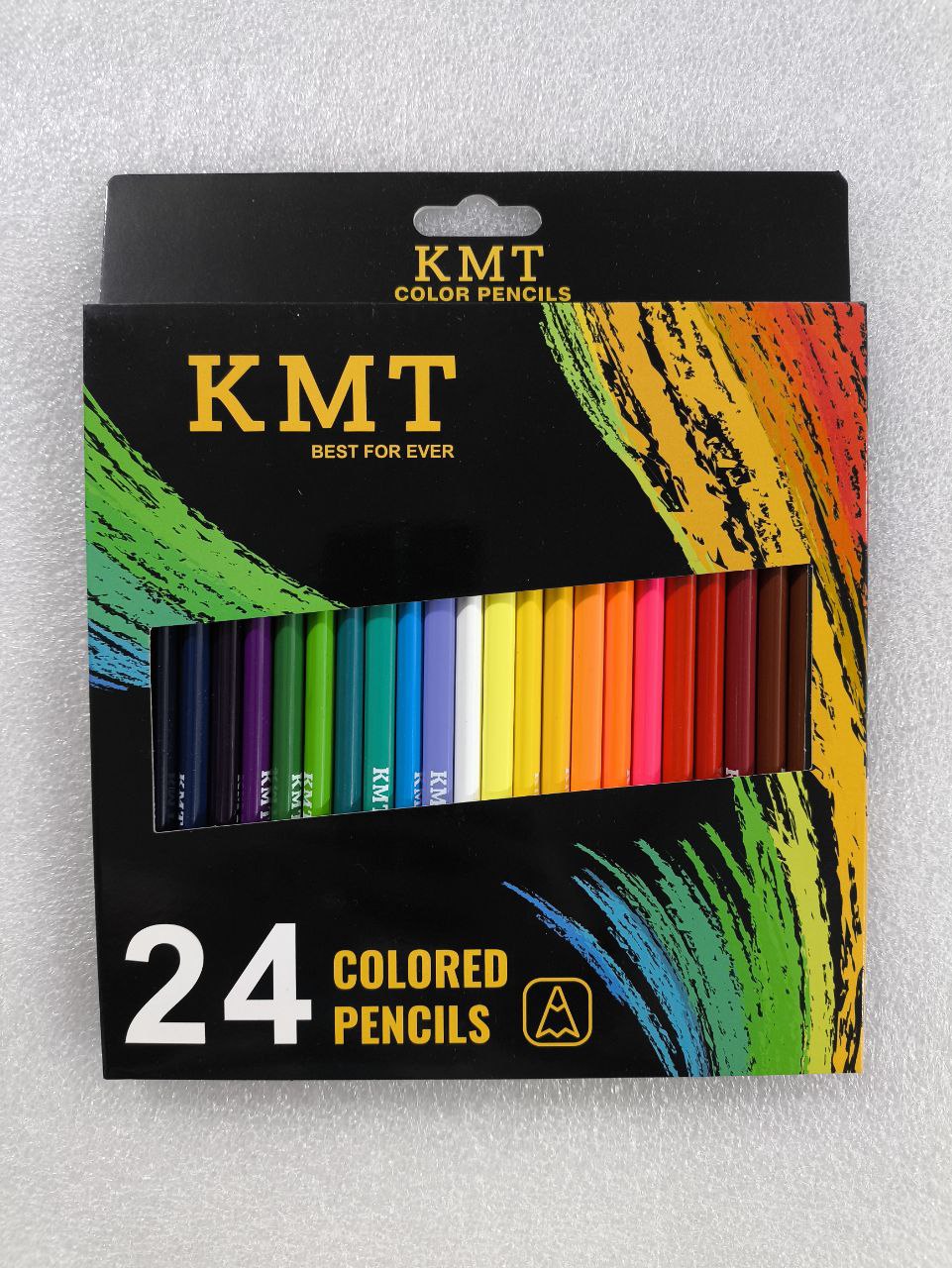 مداد رنگی 24 رنگ جعبه مقوایی KMT