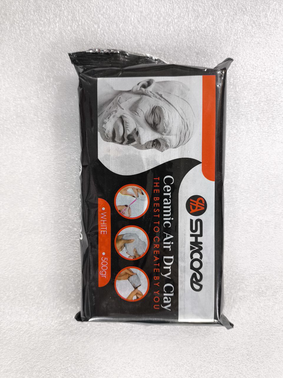 خمیر سرامیکی هوا خشک سفید ۵۰۰ گرمی متالایز شاکورد